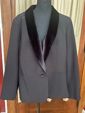 Talbots Black Blazer with Velvet Shawl Collar